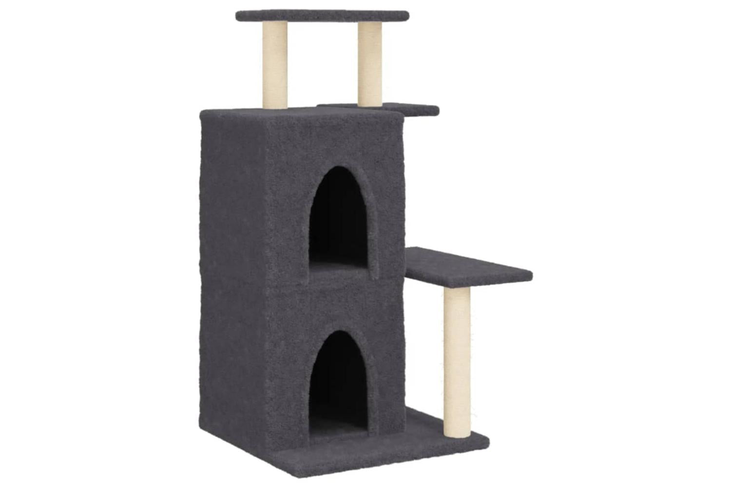 Cat Tree With Sisal Scratching Posts Dark Grey 97 Cm-2