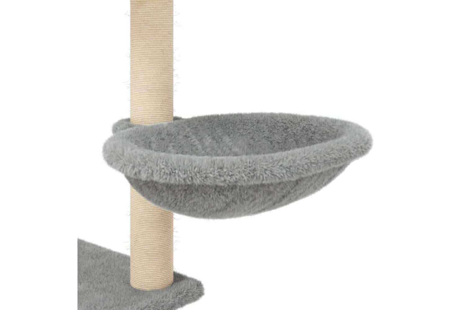 Cat Tree With Sisal Scratching Posts Light Grey 153 Cm-8
