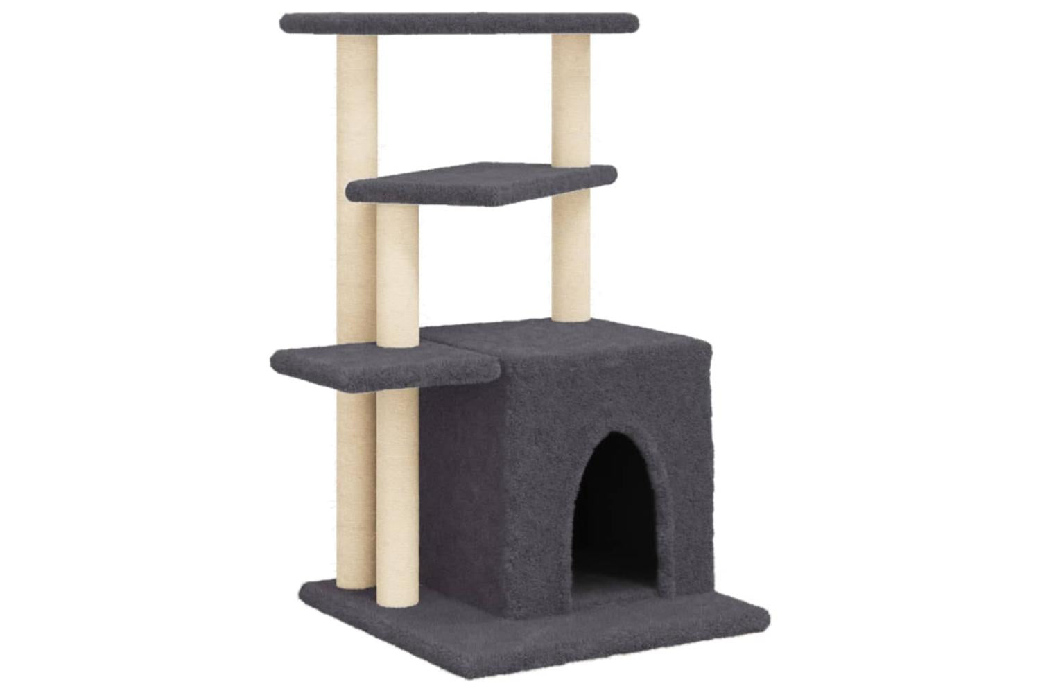 Cat Tree With Sisal Scratching Posts Dark Grey 835 Cm-2