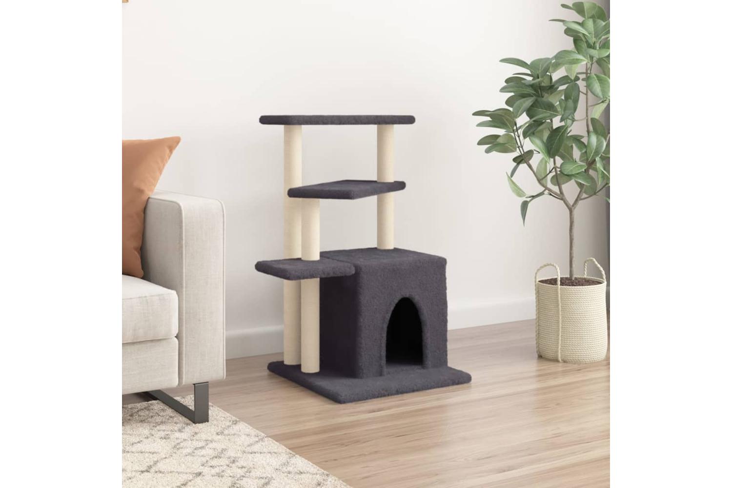 Cat Tree With Sisal Scratching Posts Dark Grey 835 Cm-3