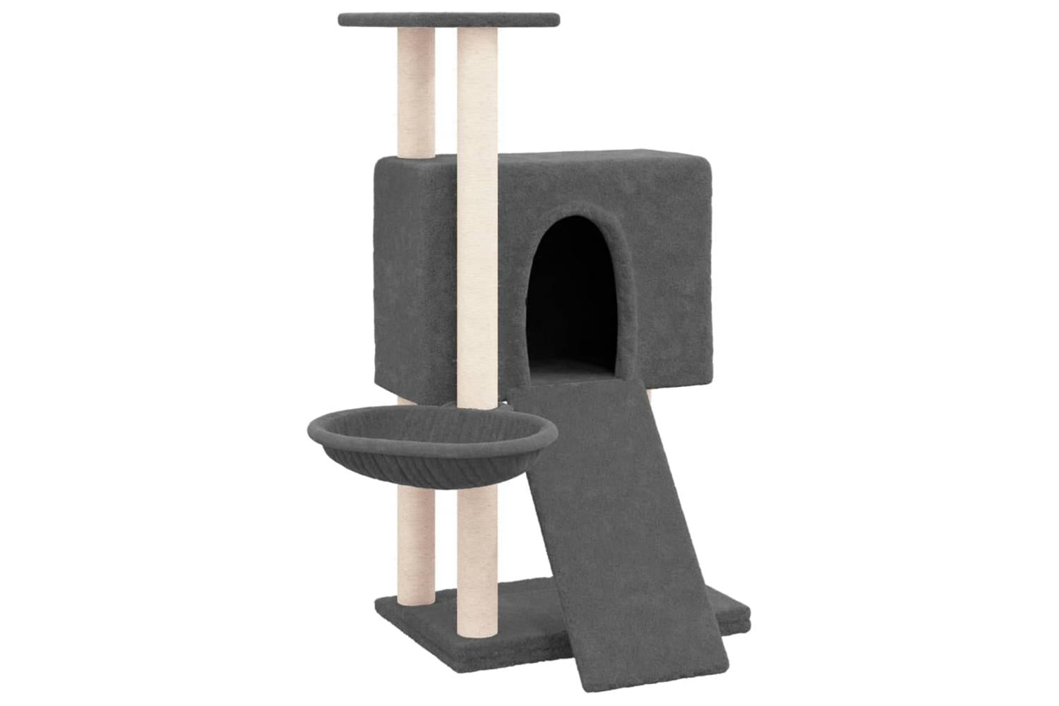 Cat Tree With Sisal Scratching Posts Dark Grey 96 Cm