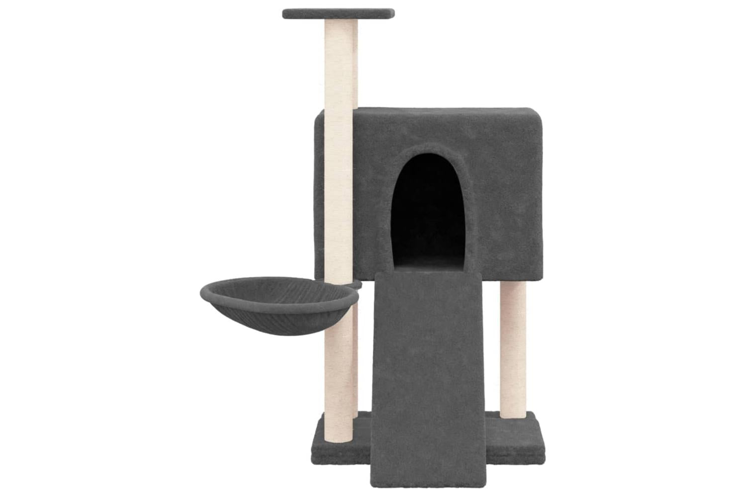 Cat Tree With Sisal Scratching Posts Dark Grey 96 Cm-3