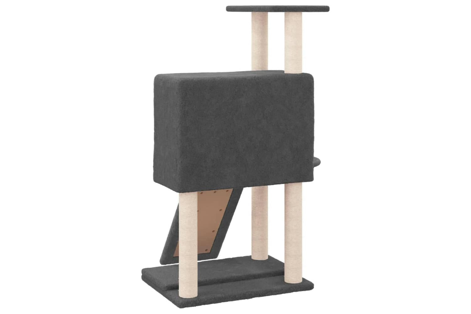 Cat Tree With Sisal Scratching Posts Dark Grey 96 Cm-5