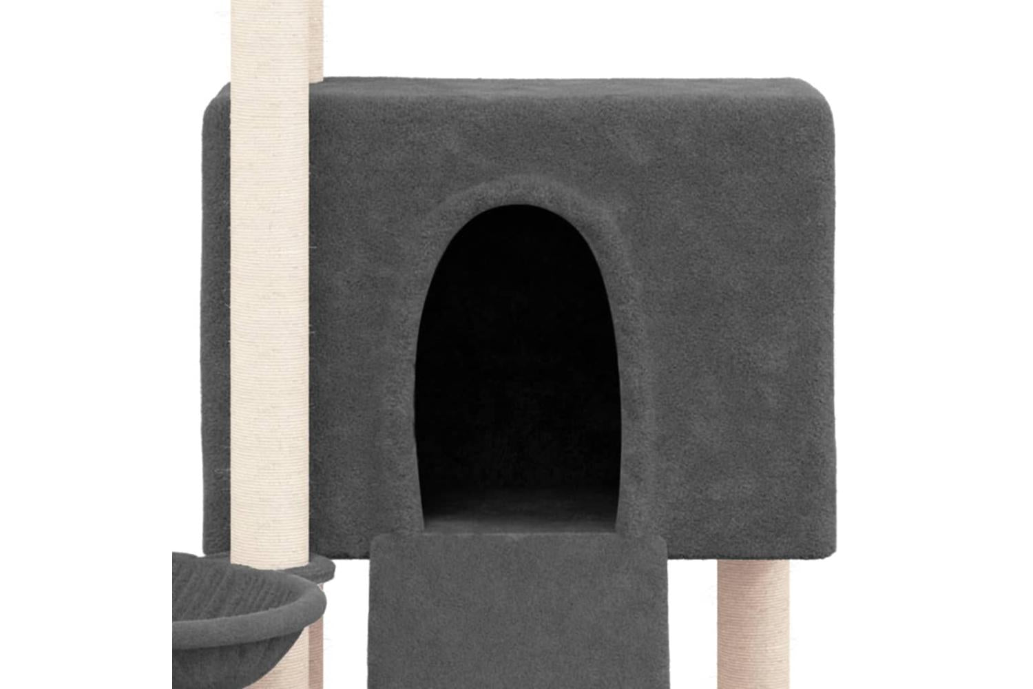 Cat Tree With Sisal Scratching Posts Dark Grey 96 Cm-6