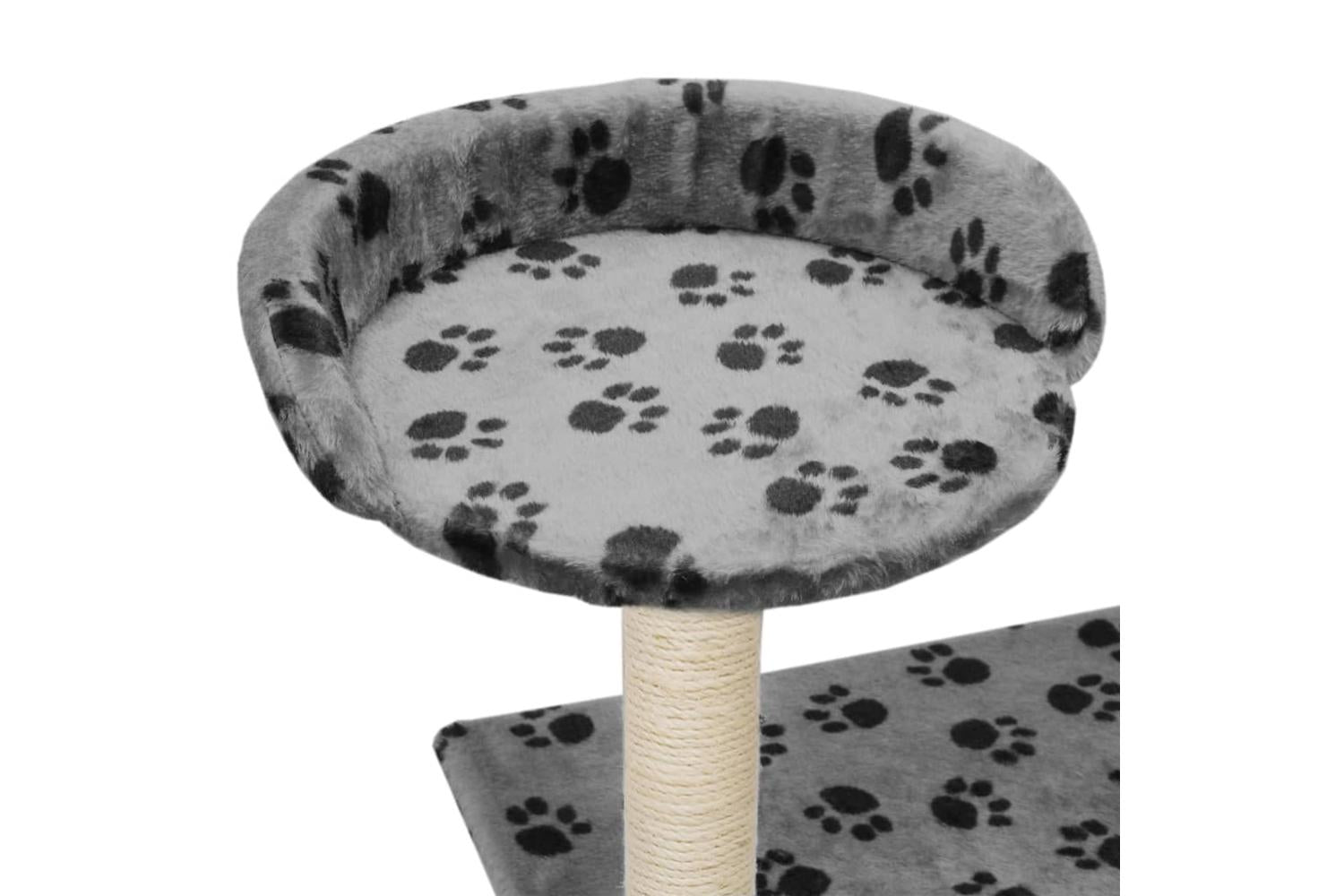 Cat Tree With Sisal Scratching Posts 95 Cm Grey Paw Prints-6