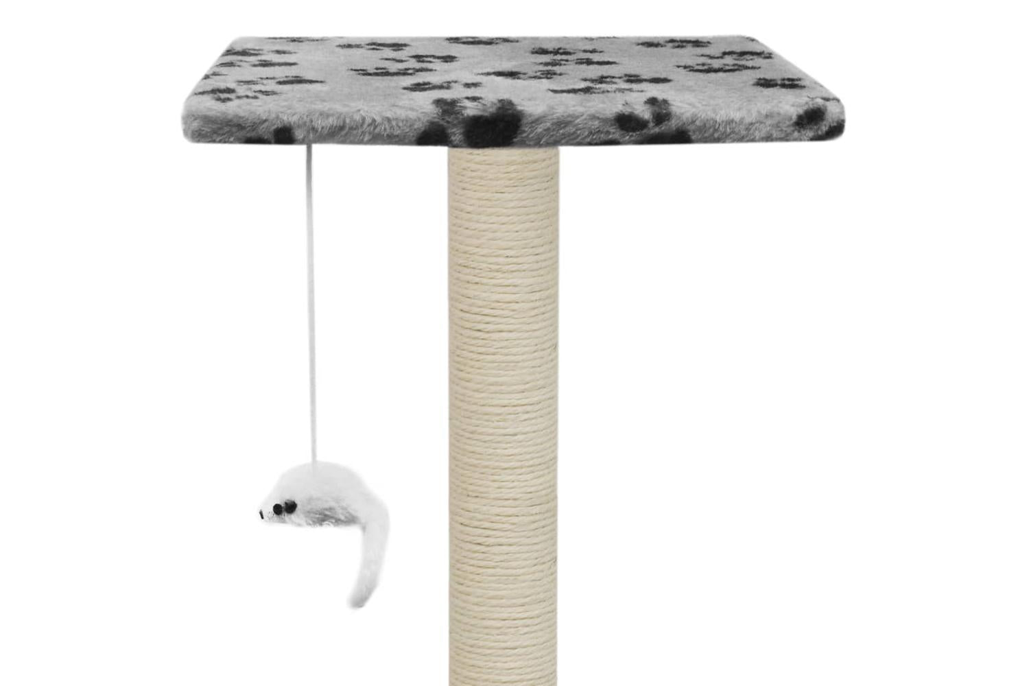 Cat Tree With Sisal Scratching Posts 95 Cm Grey Paw Prints-7