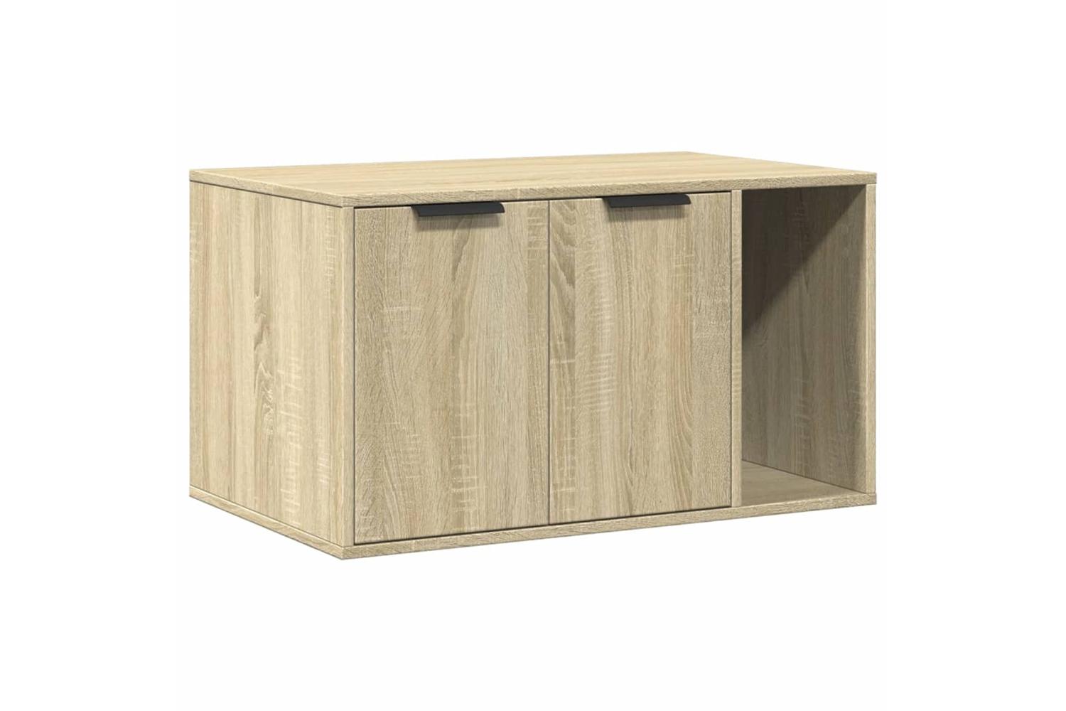 Cat Litter Box Enclosure Sonoma Oak 80x50x45 Cm Engineered Wood-2