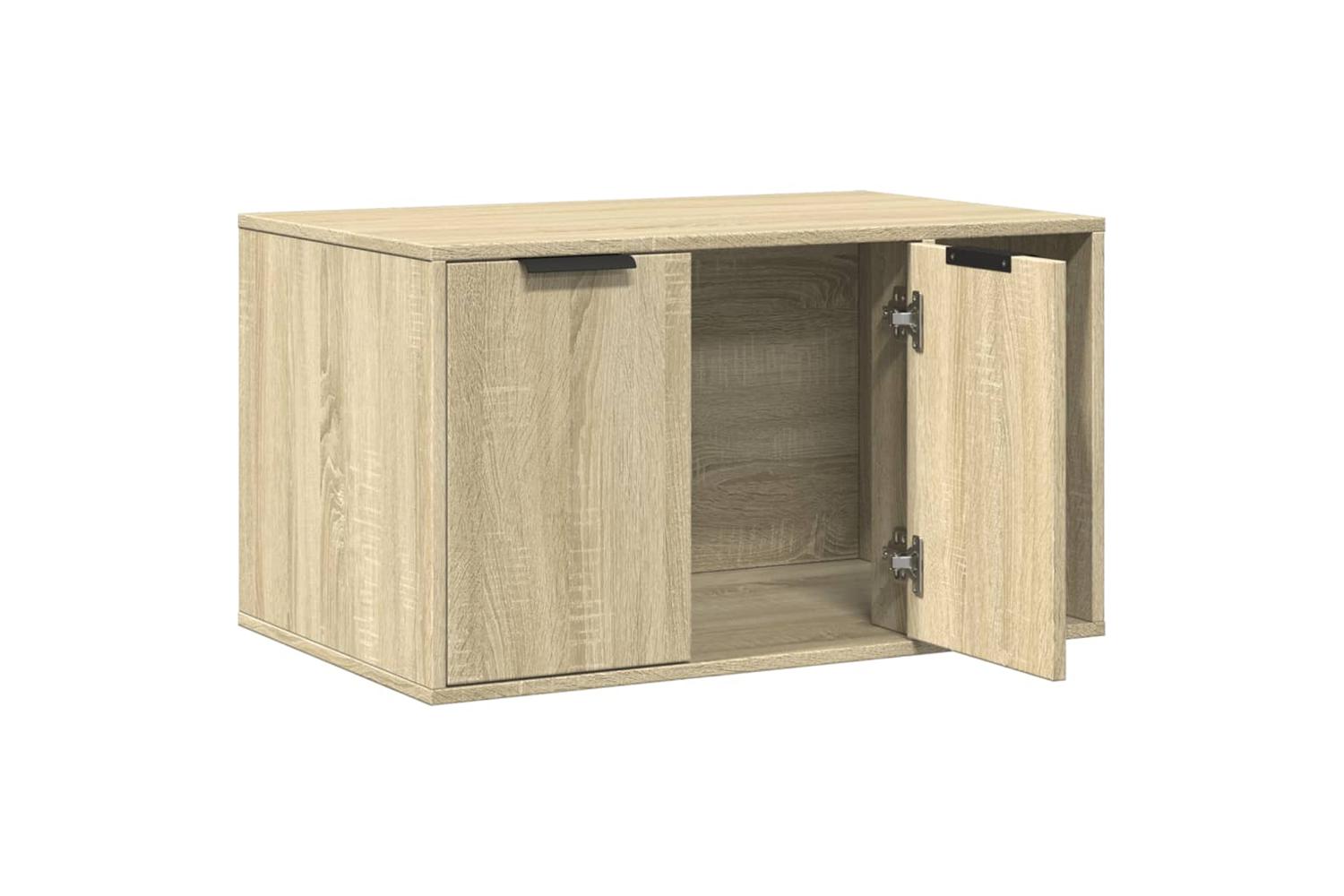 Cat Litter Box Enclosure Sonoma Oak 80x50x45 Cm Engineered Wood-4