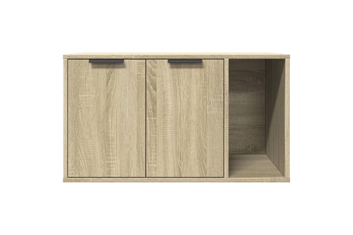 Cat Litter Box Enclosure Sonoma Oak 80x50x45 Cm Engineered Wood-5