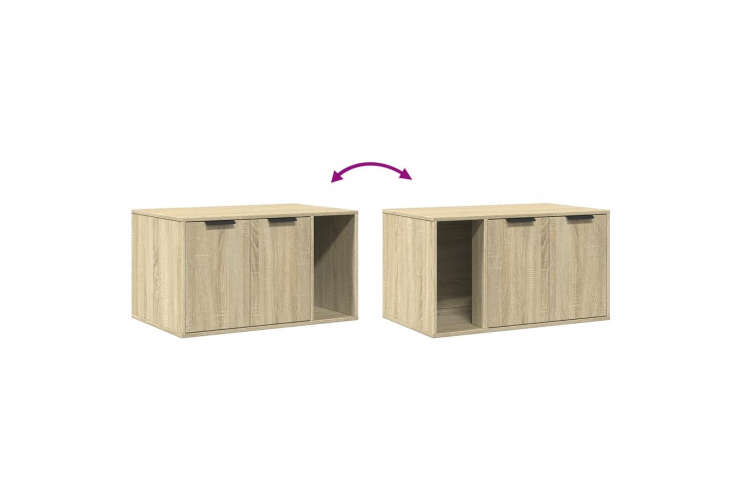 Cat Litter Box Enclosure Sonoma Oak 80x50x45 Cm Engineered Wood-8
