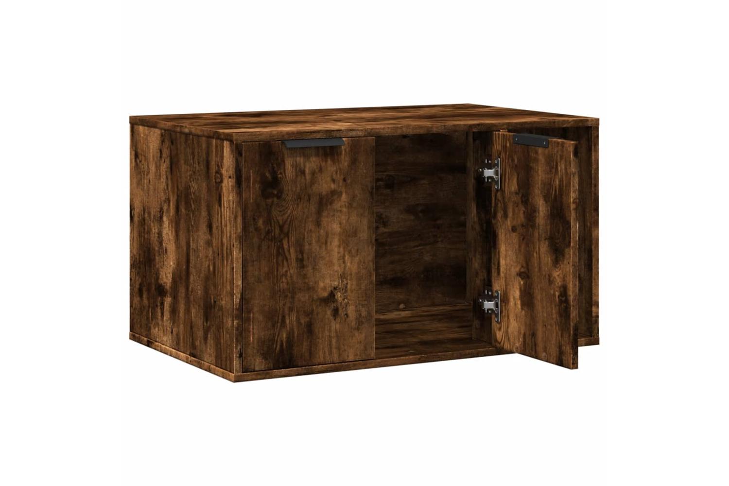 Cat Litter Box Enclosure Smoked Oak 80x50x45 Cm Engineered Wood-4