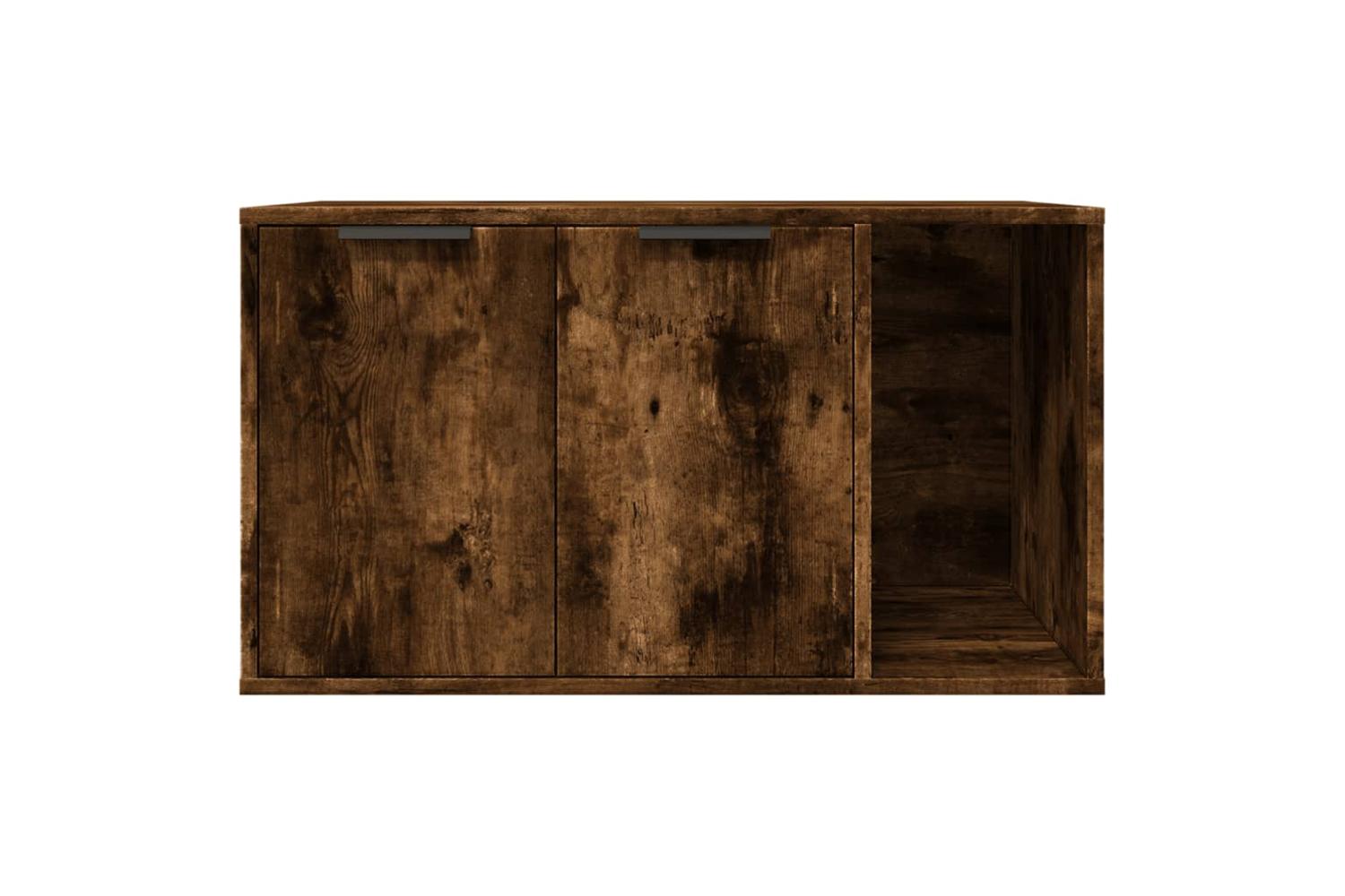Cat Litter Box Enclosure Smoked Oak 80x50x45 Cm Engineered Wood-5