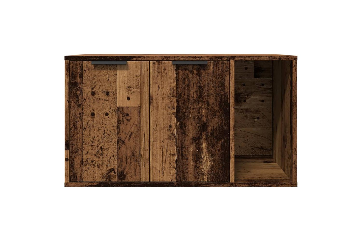 Cat Litter Box Enclosure Old Wood 80x50x45 Cm Engineered Wood-5