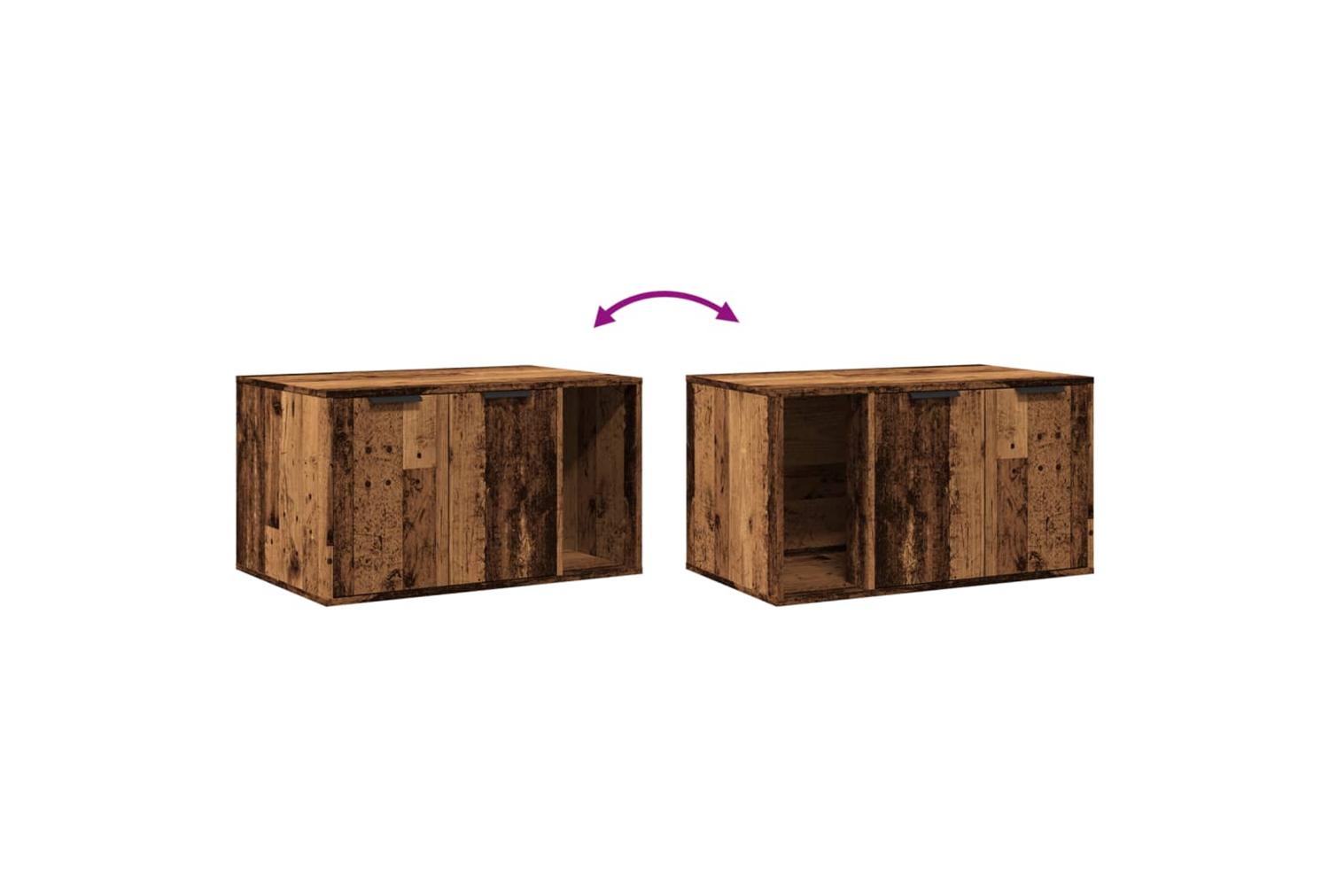 Cat Litter Box Enclosure Old Wood 80x50x45 Cm Engineered Wood-8