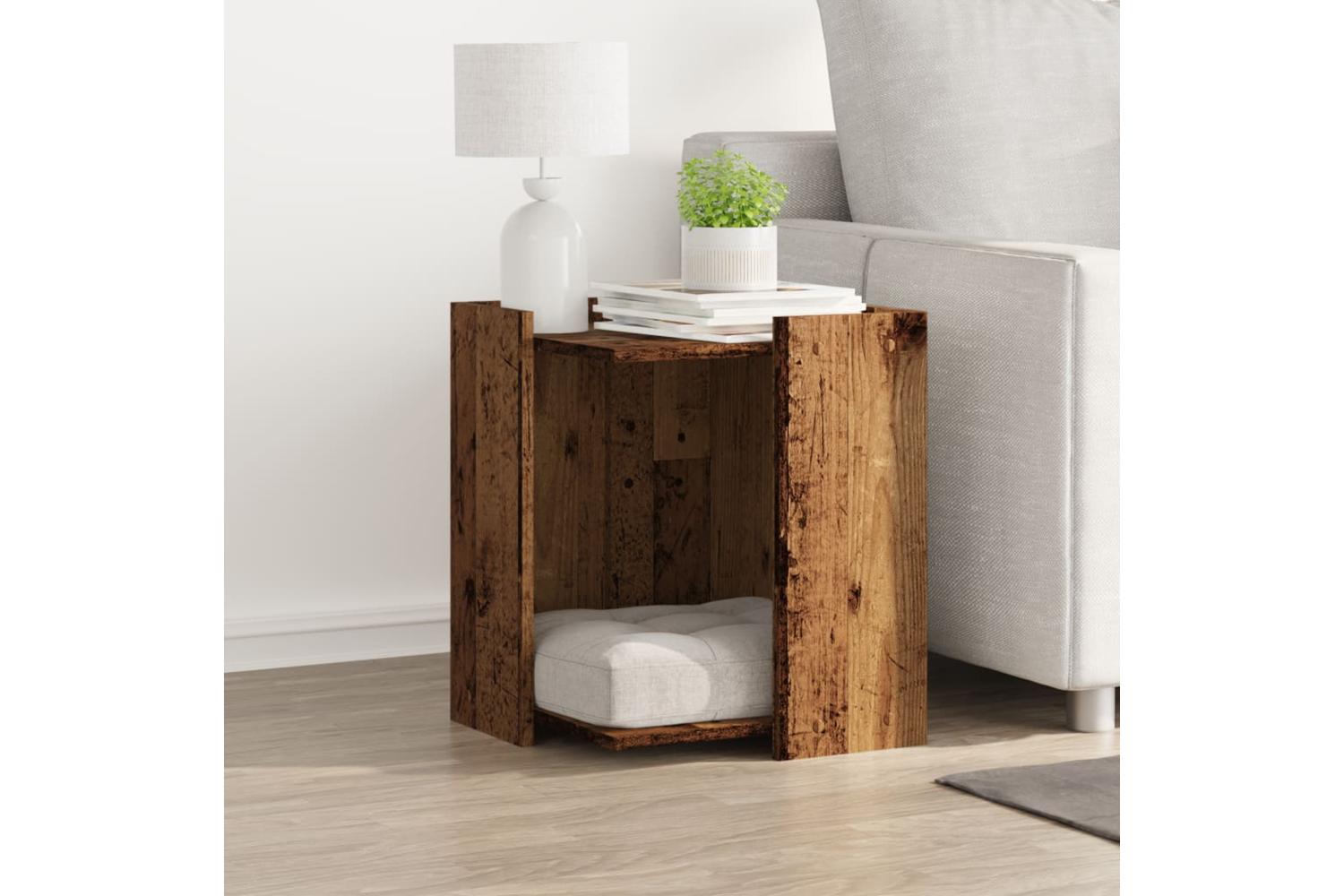 Cat Litter Box Enclosure Old Wood 42x42x51 Cm Engineered Wood-3