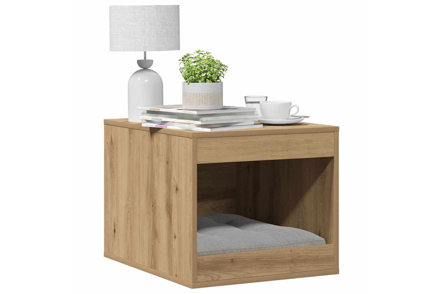 Cat Litter Box Enclosure Artisian Oak 47x59x42 Cm Engineered Wood-3