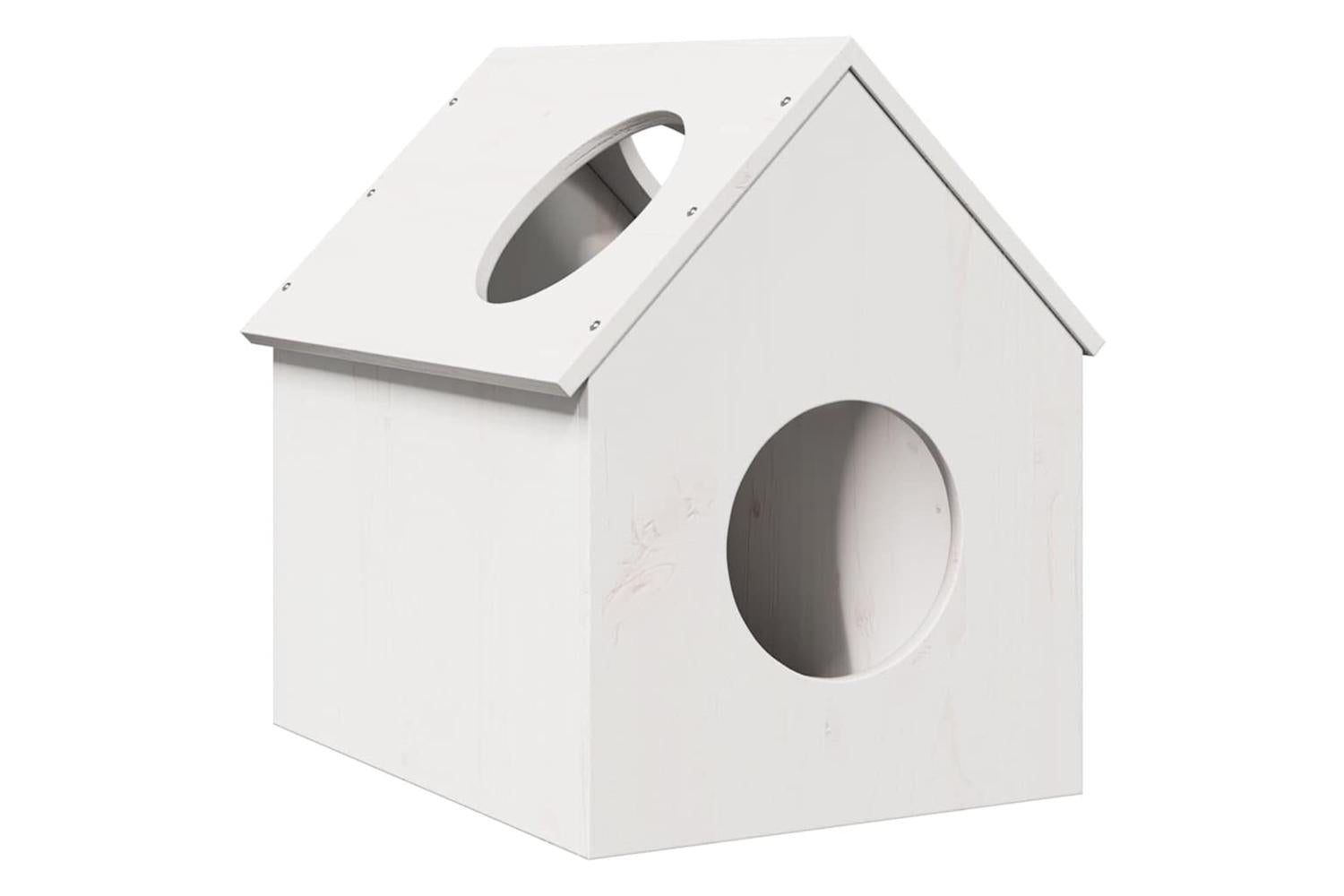 Cat House White 41x50x50 Cm Solid Wood Pine