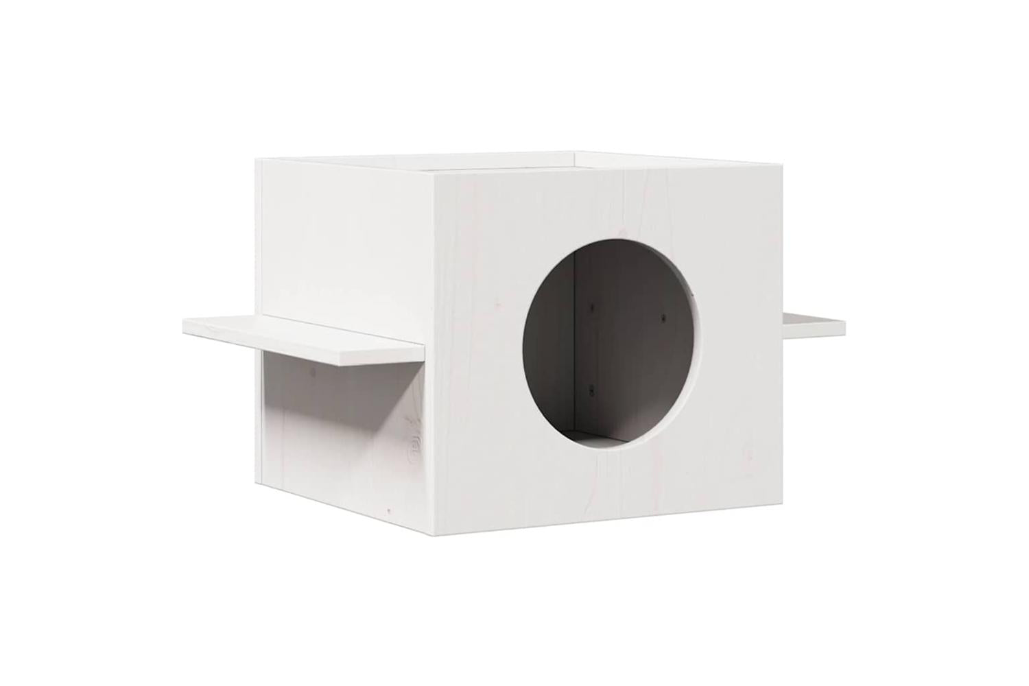 Cat House White 51x35x30 Cm Solid Wood Pine