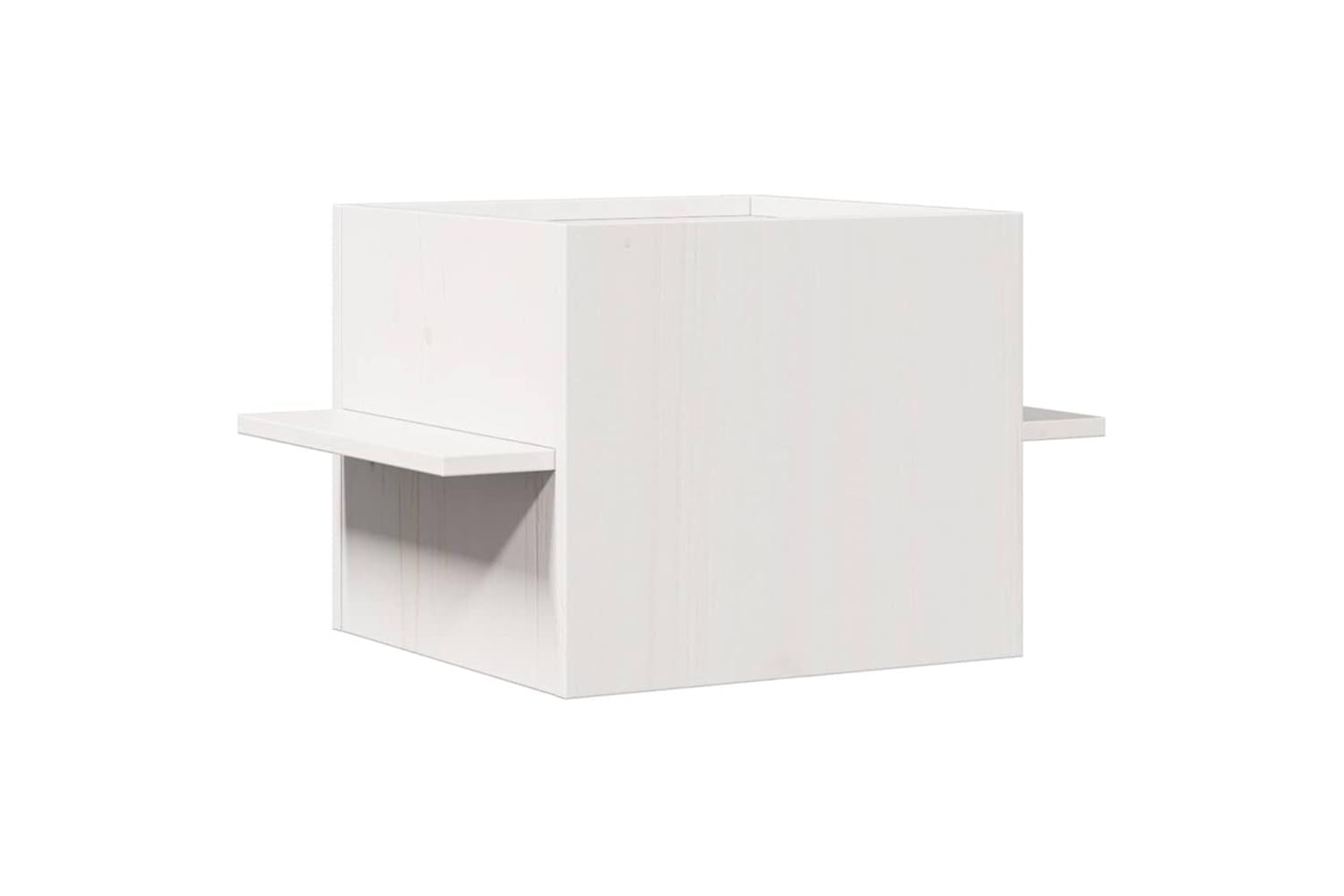 Cat House White 51x35x30 Cm Solid Wood Pine-5