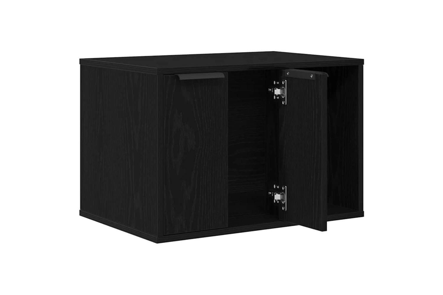Cat Litter Box Enclosure Black Oak 60x40x40 Cm Engineered Wood-5