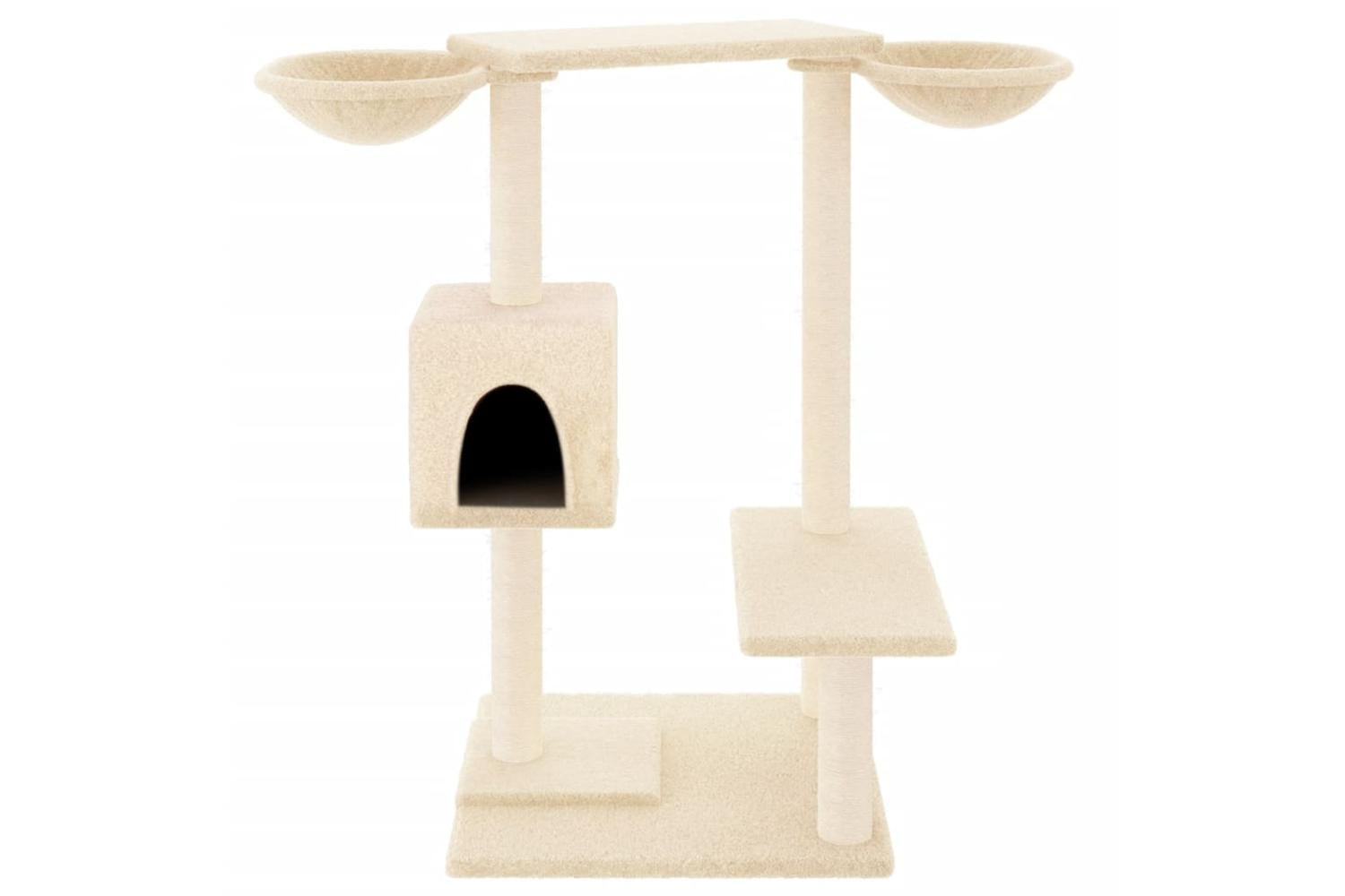 Cat Tree With Scratching Posts Cream 82 Cm-3