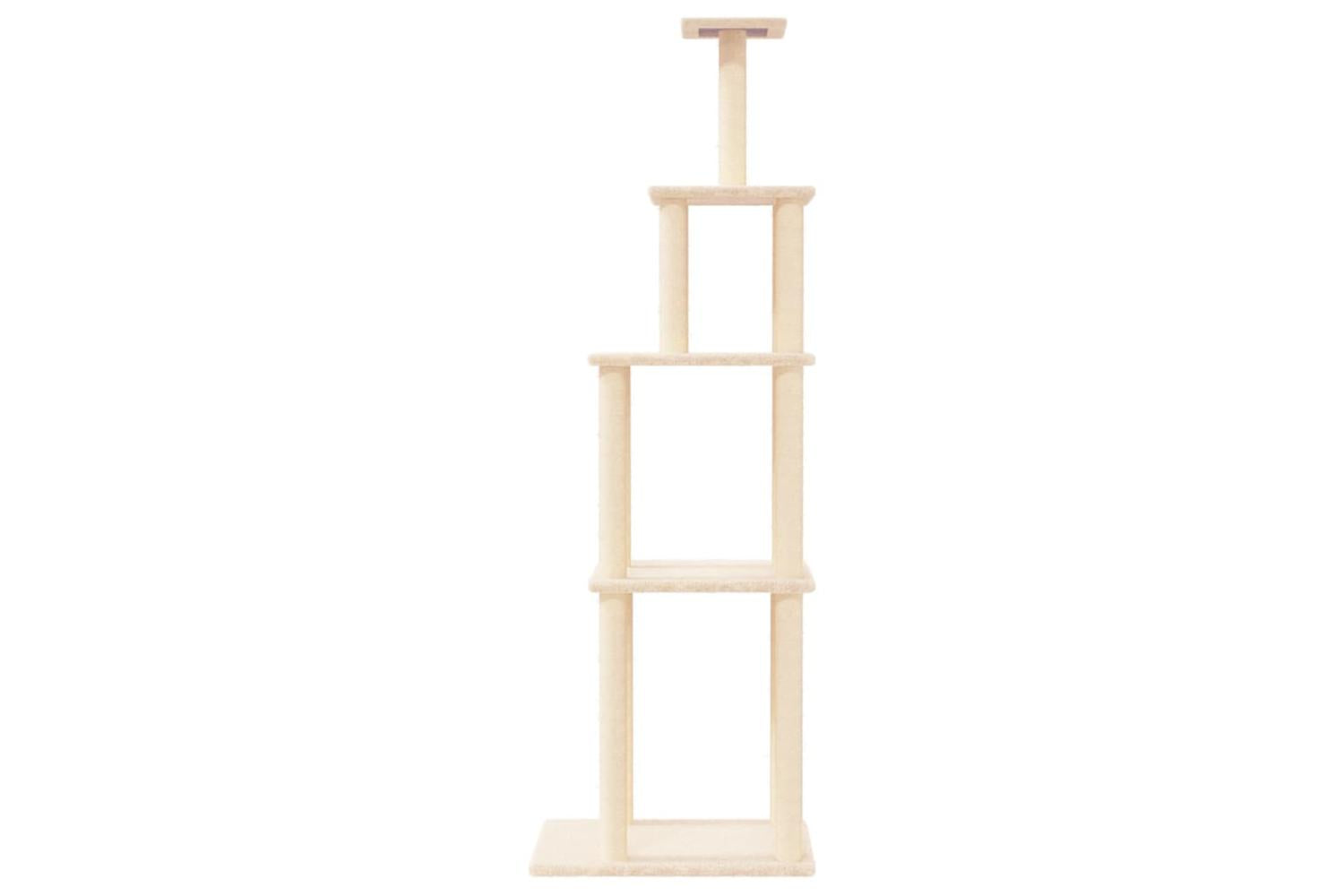 Cat Tree With Sisal Scratching Posts Cream 183 Cm-3