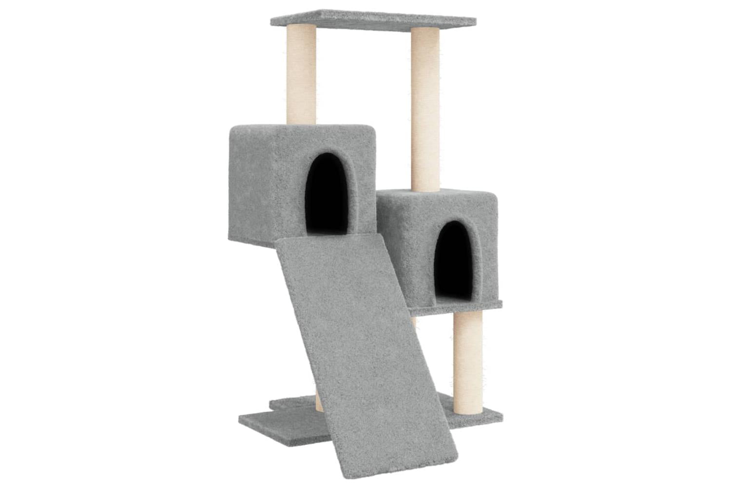 Cat Tree With Sisal Scratching Posts Light Grey 82 Cm-2