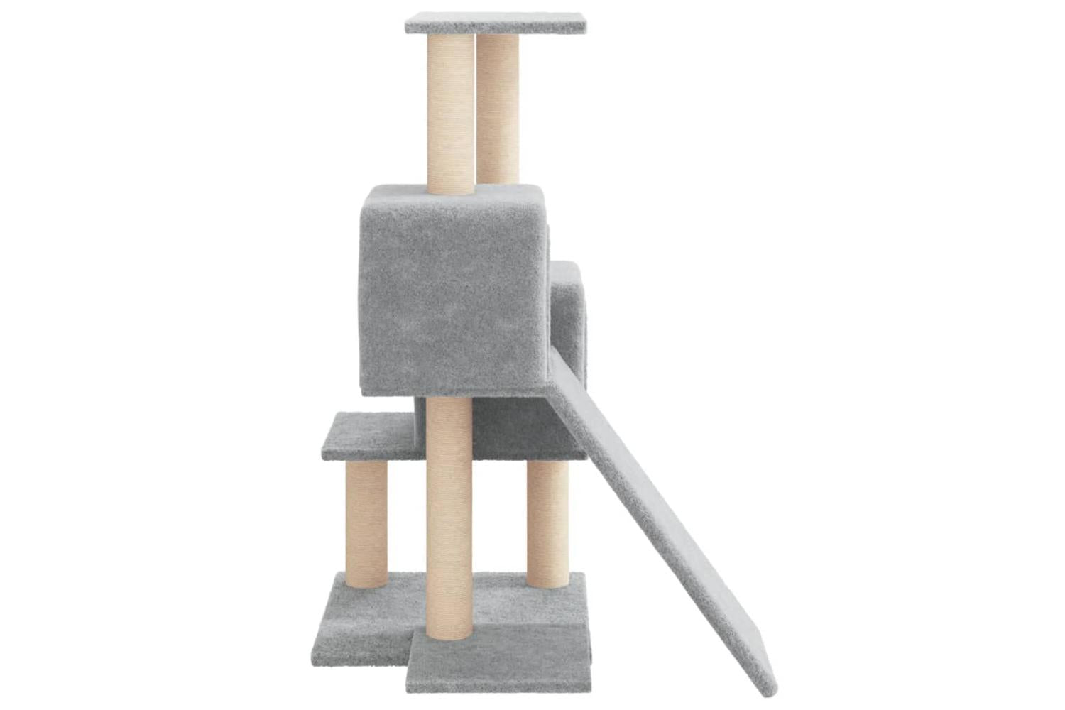 Cat Tree With Sisal Scratching Posts Light Grey 82 Cm-4