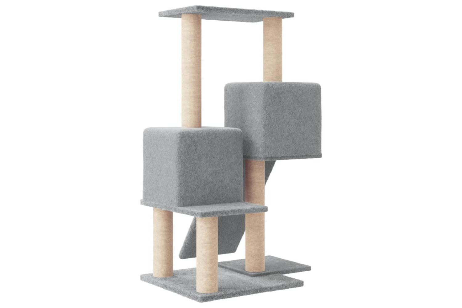 Cat Tree With Sisal Scratching Posts Light Grey 82 Cm-5