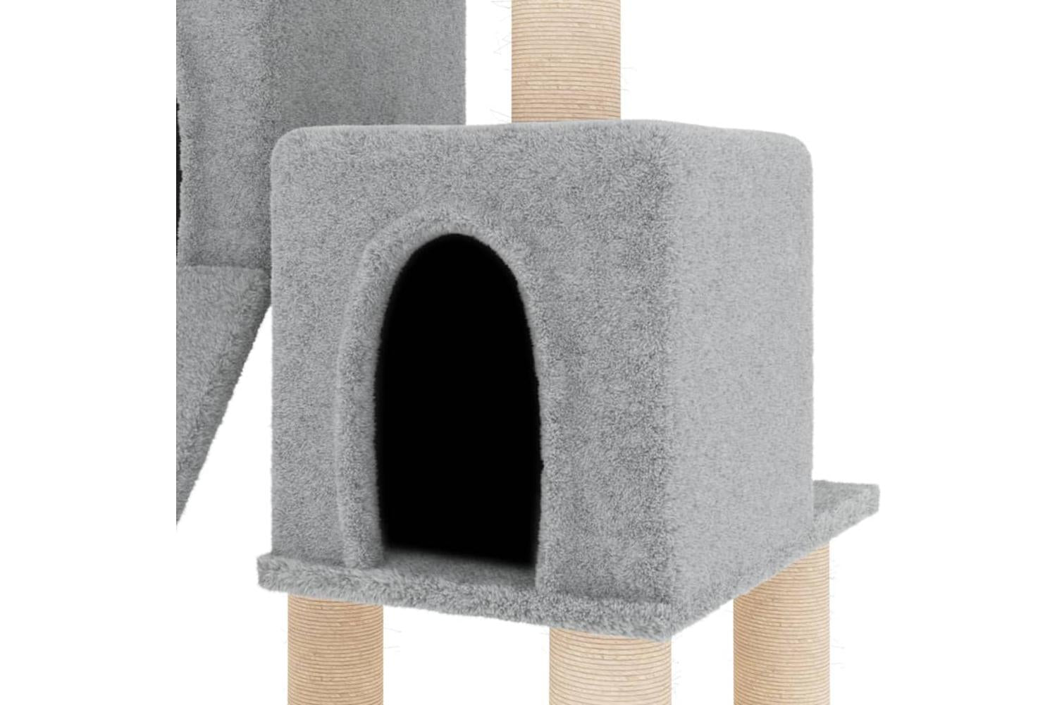 Cat Tree With Sisal Scratching Posts Light Grey 82 Cm-6