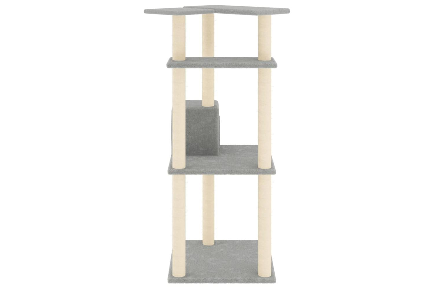 Cat Tree With Sisal Scratching Posts Light Grey 123 Cm-4