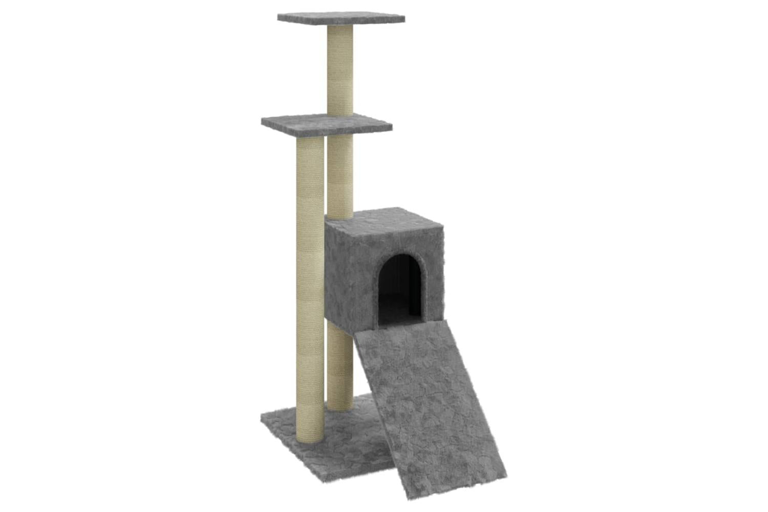 Cat Tree With Sisal Scratching Posts Light Grey 92 Cm-2