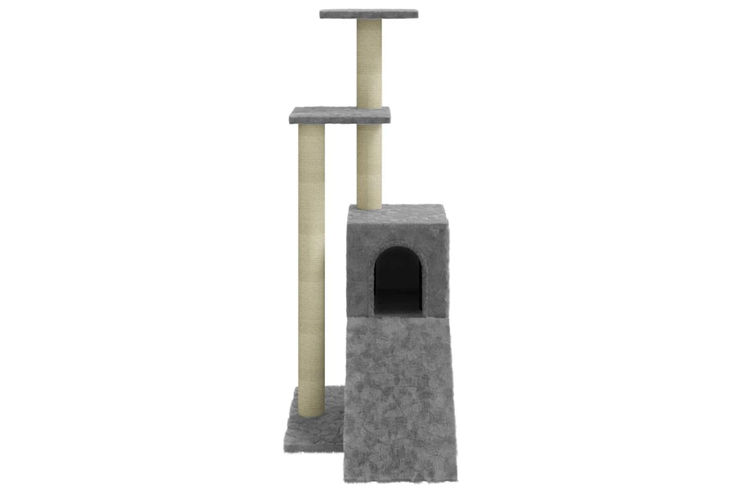Cat Tree With Sisal Scratching Posts Light Grey 92 Cm-5