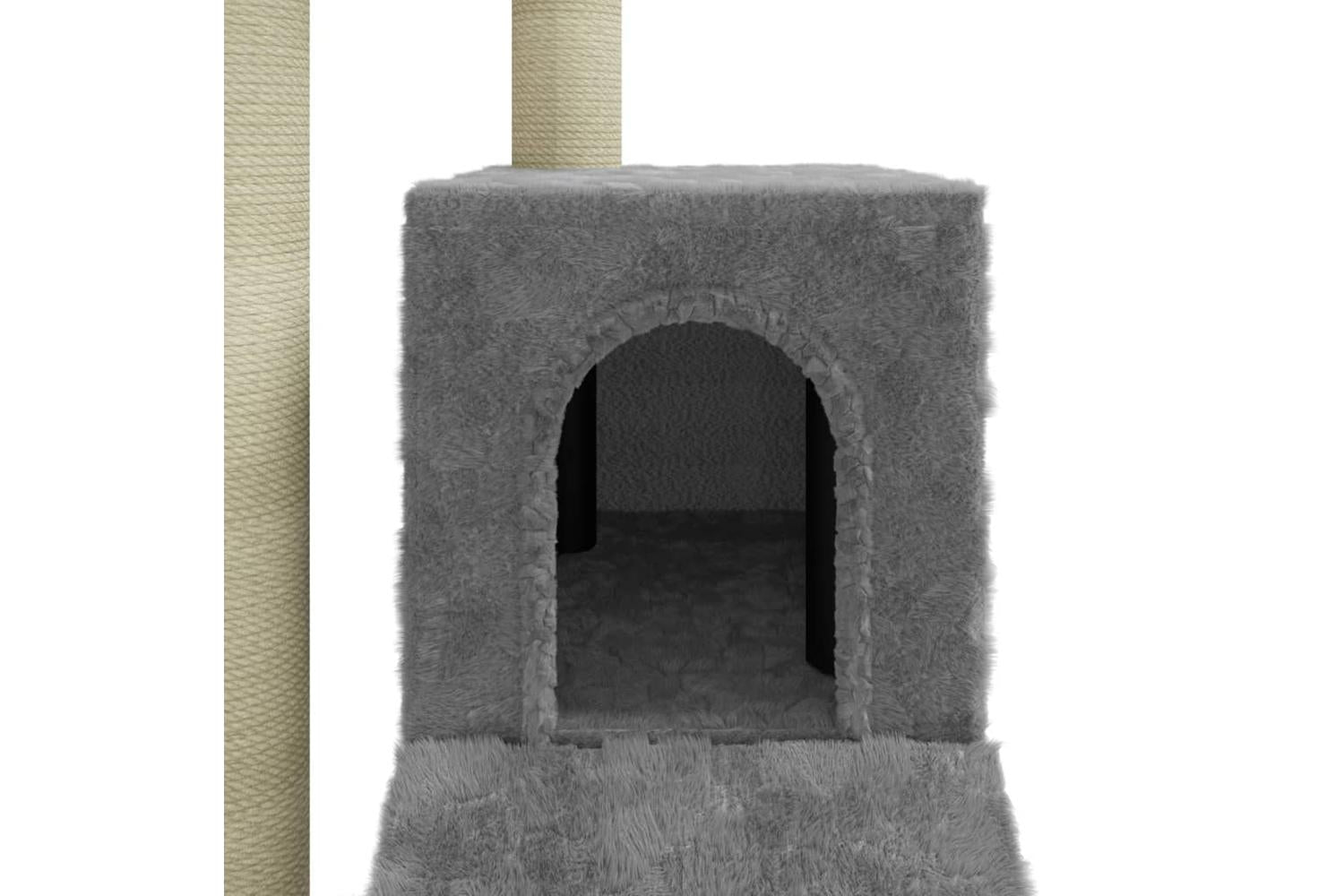 Cat Tree With Sisal Scratching Posts Light Grey 92 Cm-7
