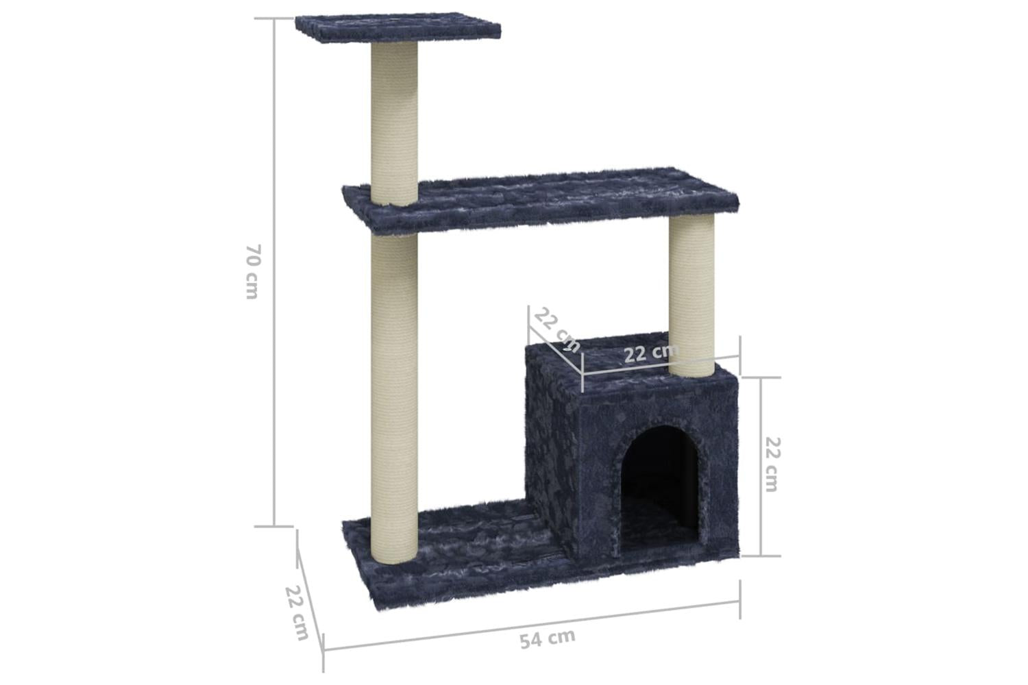 Cat Tree With Sisal Scratching Posts Dark Grey 70 Cm-6