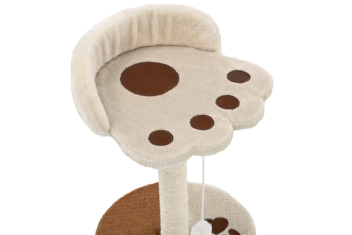 Cat Tree With Sisal Scratching Post 40 Cm Beige And Brown-4