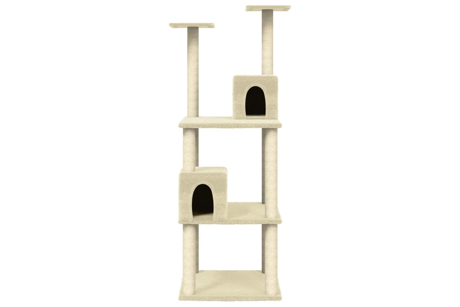 Cat Tree With Sisal Scratching Posts Cream 141 Cm-4