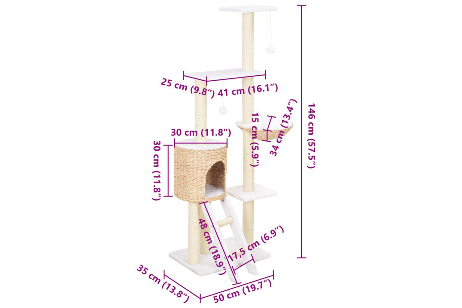 Cat Tree With Sisal Scratching Post Seagrass-7