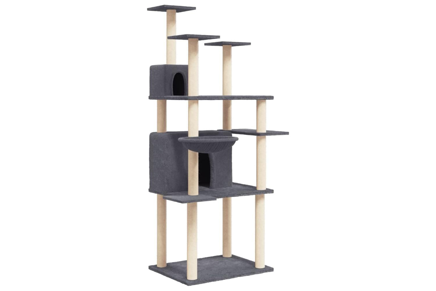 Cat Tree With Sisal Scratching Posts Dark Grey 166 Cm