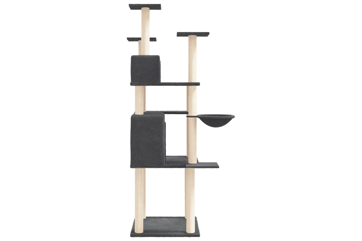 Cat Tree With Sisal Scratching Posts Dark Grey 166 Cm-4