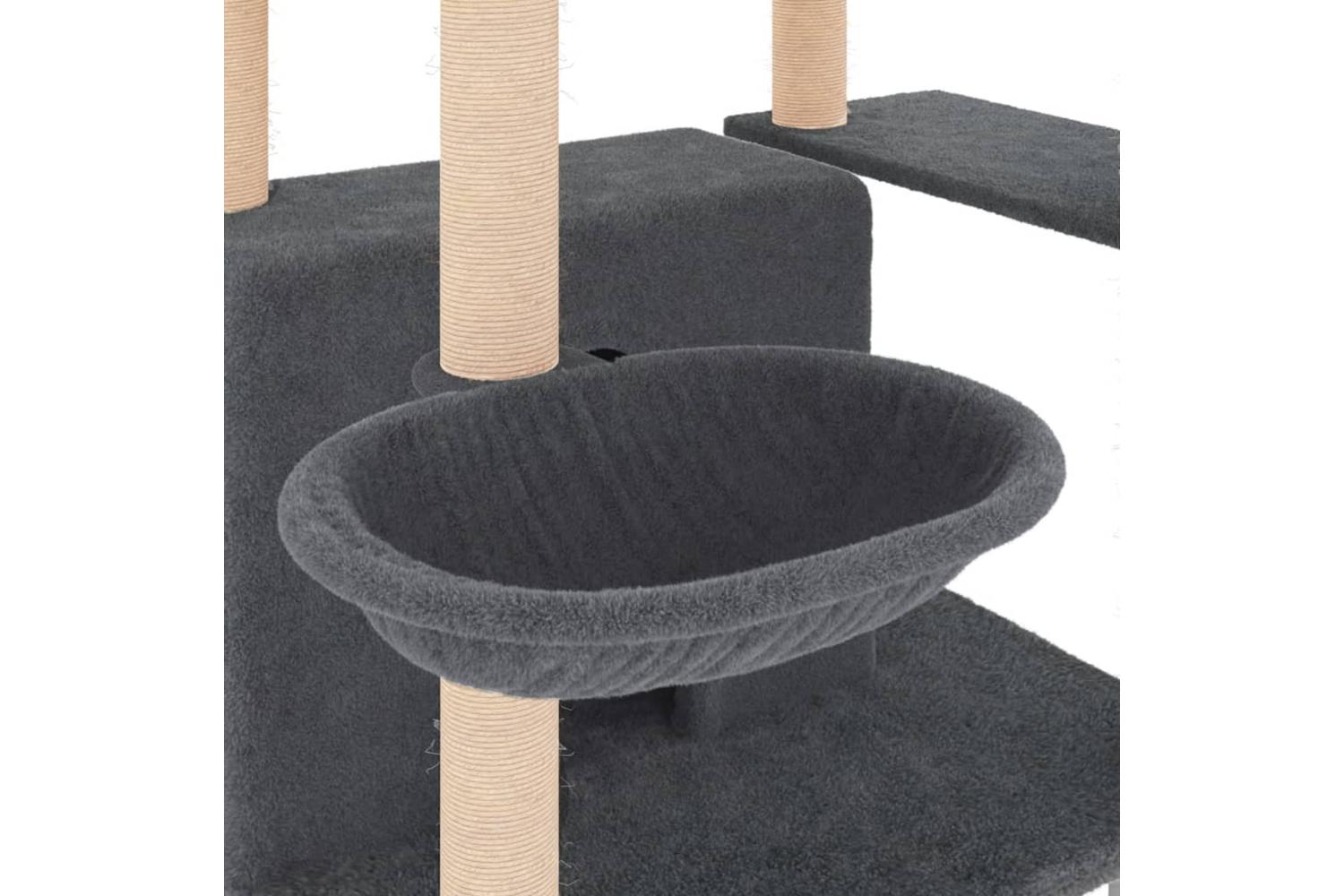 Cat Tree With Sisal Scratching Posts Dark Grey 166 Cm-7