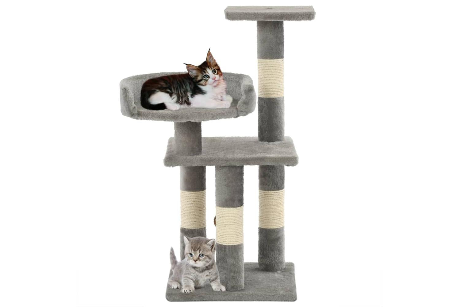 Cat Tree With Sisal Scratching Posts 65 Cm Grey-2