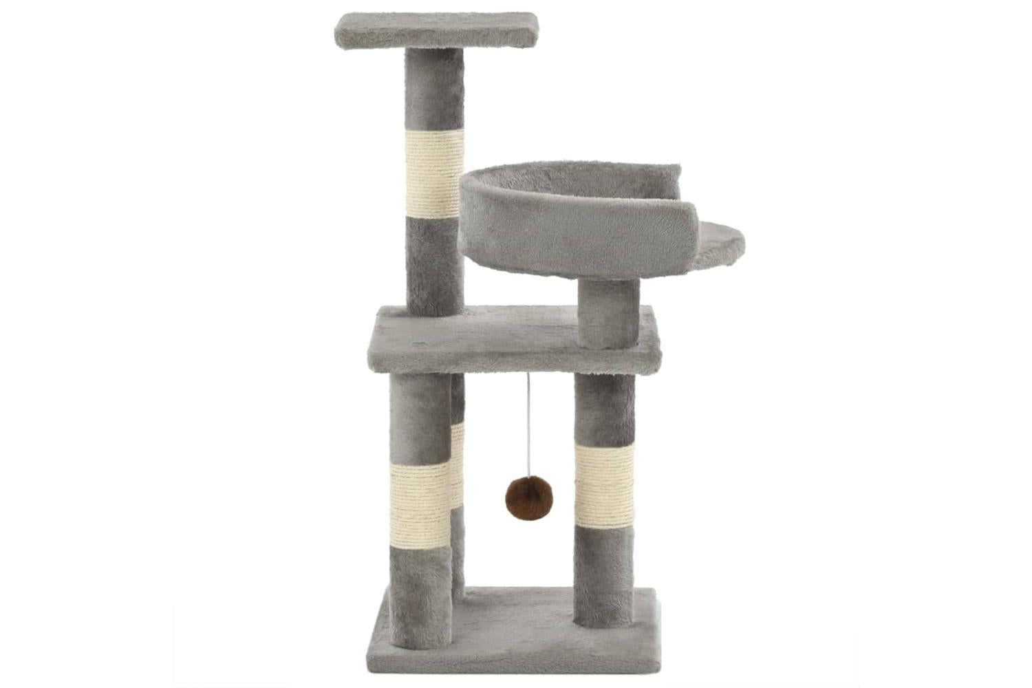 Cat Tree With Sisal Scratching Posts 65 Cm Grey-3