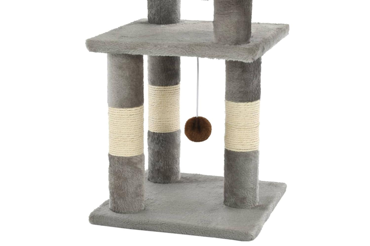 Cat Tree With Sisal Scratching Posts 65 Cm Grey-5
