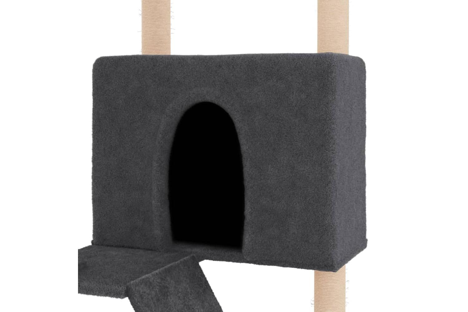 Cat Tree With Sisal Scratching Posts Dark Grey 143 Cm-6