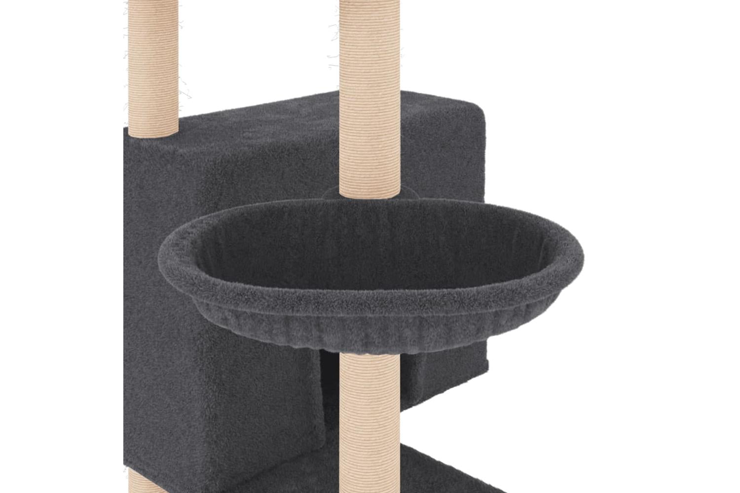 Cat Tree With Sisal Scratching Posts Dark Grey 143 Cm-7