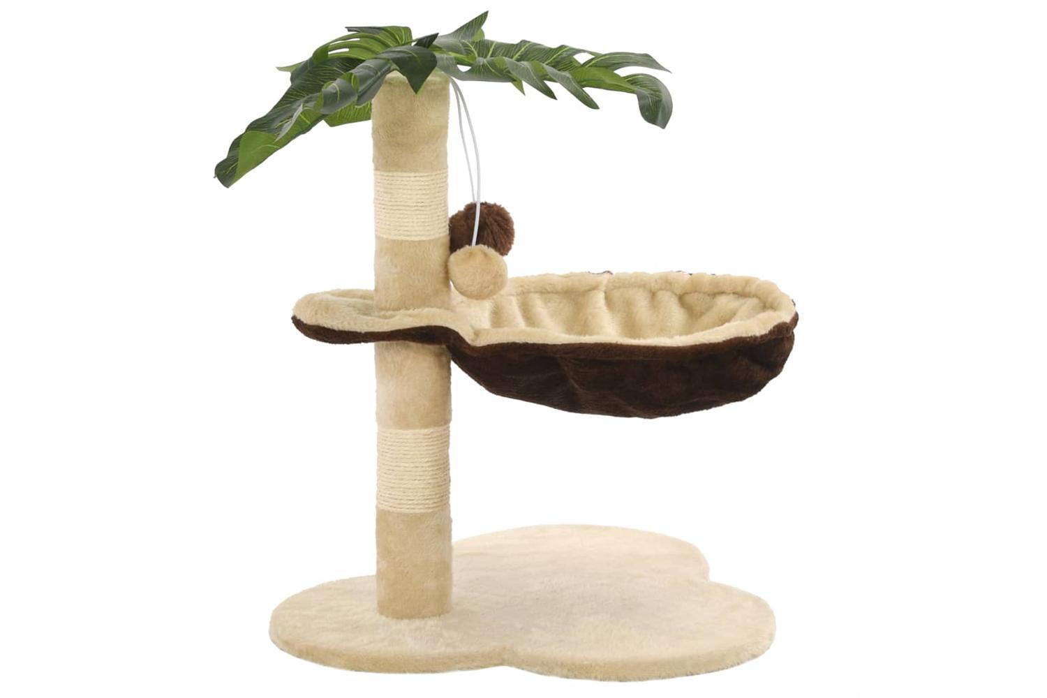 Cat Tree With Sisal Scratching Post 50 Cm Beige And Brown-2