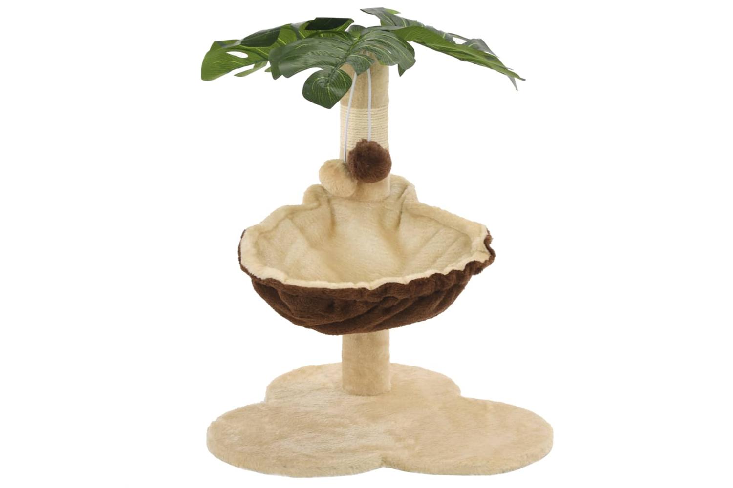 Cat Tree With Sisal Scratching Post 50 Cm Beige And Brown-3