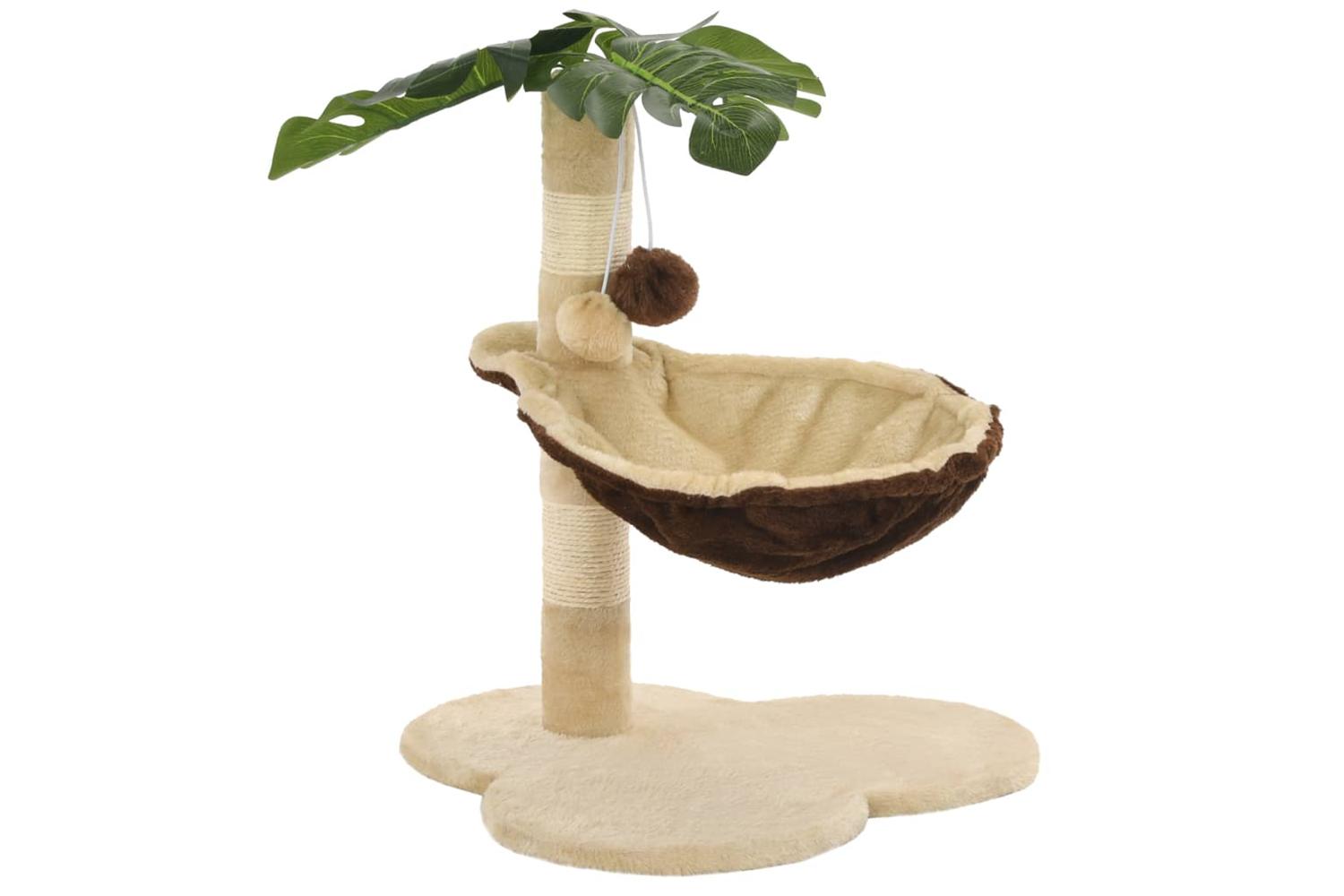Cat Tree With Sisal Scratching Post 50 Cm Beige And Brown-4