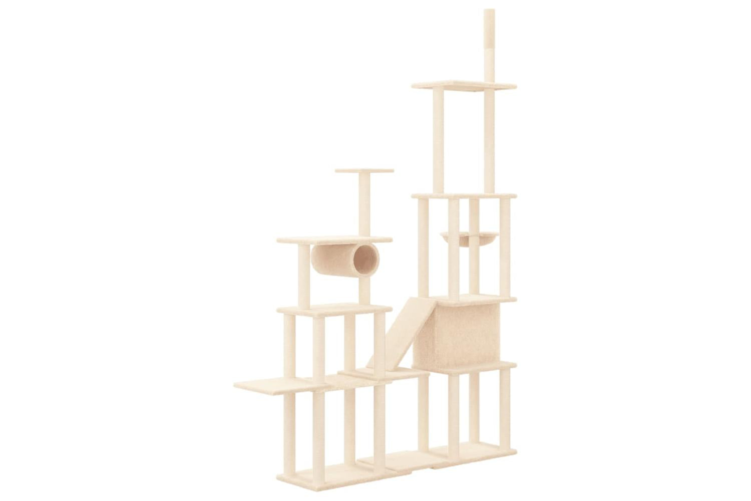 Cat Tree With Sisal Scratching Posts Cream 279 Cm-5